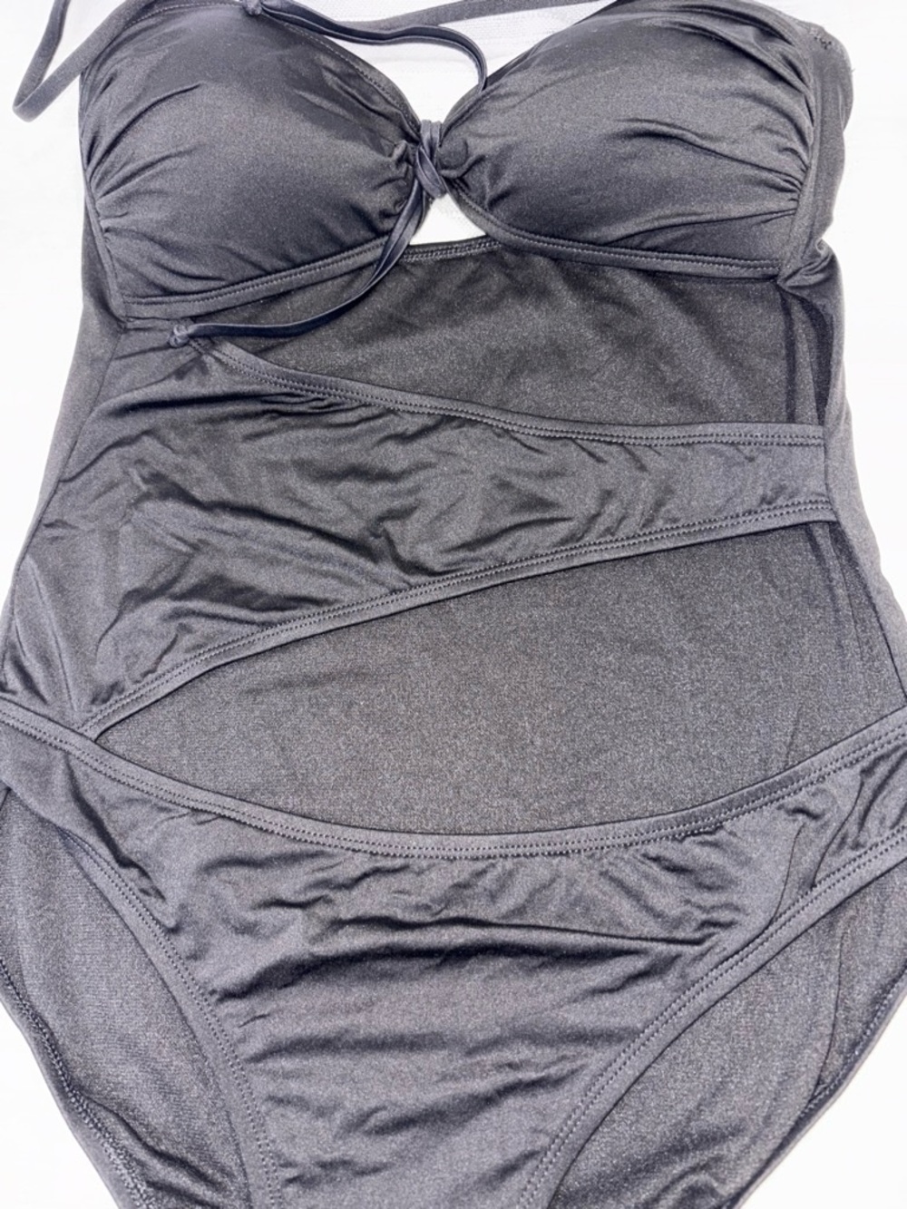 ana Swimsuit One Piece Black Cutout Monokini 12 EUC - Picture 7 of 7